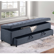 Load image into Gallery viewer, Storage Ottoman With Tufted Seat And Underseat Drawer
