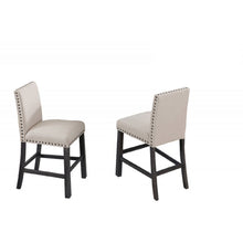 Load image into Gallery viewer, Upholstered Counter Dining Chair, Nailhead Trim (Set of 2) - Natural
