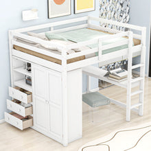 Load image into Gallery viewer, Loft Bed With Built In Wardrobe, Shelves And Drawers
