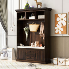 Load image into Gallery viewer, Hall Tree With 3 Hooks, Coat Hanger, Entryway Bench, Storage Bench, 3 In 1 Design
