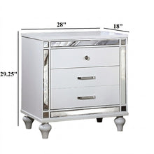 Load image into Gallery viewer, Contemporary Nightstand With Crocodile Textured Trim
