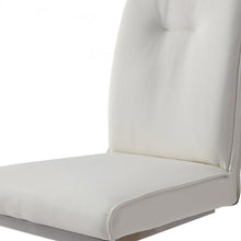 Load image into Gallery viewer, Upholstered Faux Leather Dining Side Chairs (Set of 2) - White / Gray / Silver
