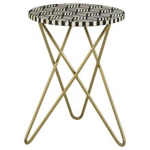 Load image into Gallery viewer, Top Accent Table With Mosaic Design, Circular Tabletop - Gold
