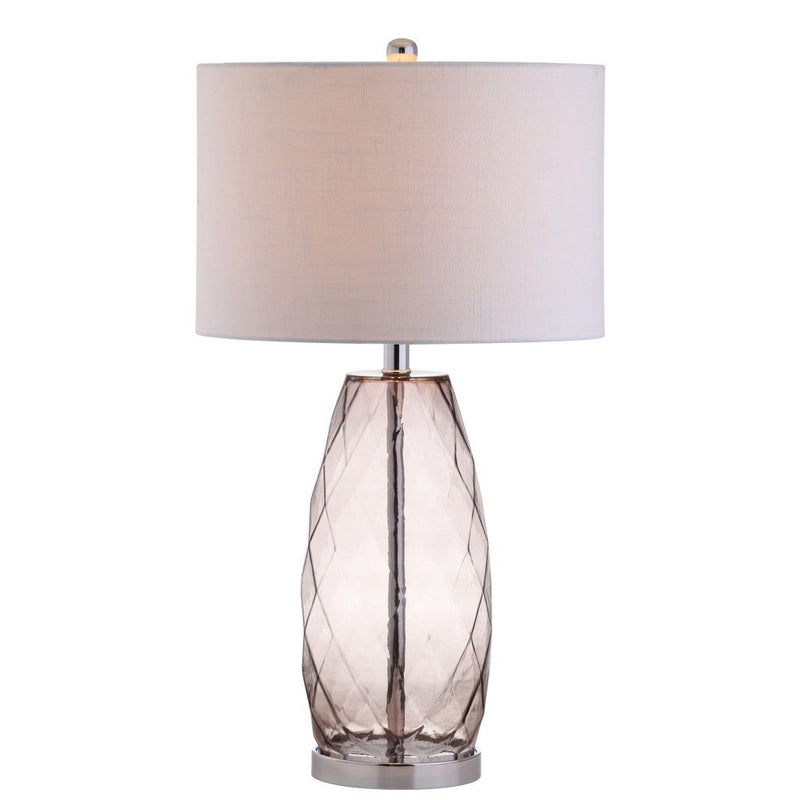 27" Novelty Table Lamp LED With Drum Shade - Gray