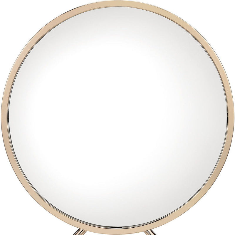 16" Round Metal Framed Freestanding Mirror - Gold