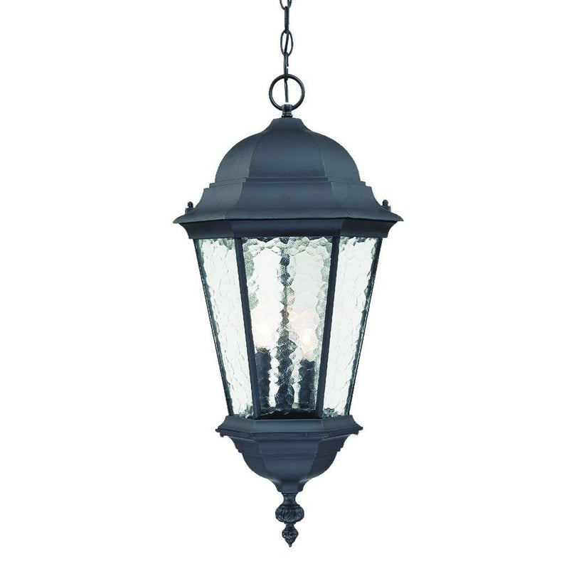 Telfair 3-Light Hanging Light - Matte Black / Blue