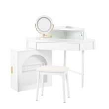 Load image into Gallery viewer, 56" Wood Lighted Vanity Single Drawer Dresser - White

