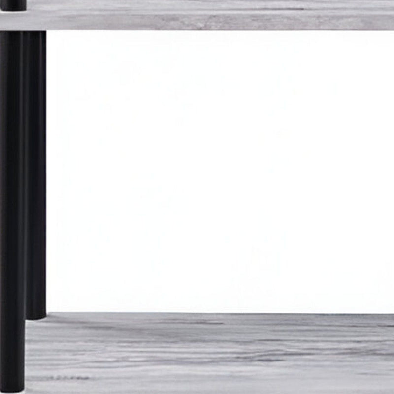 Four Tier Etagere Bookcase (486301) - Antiqued White / Black