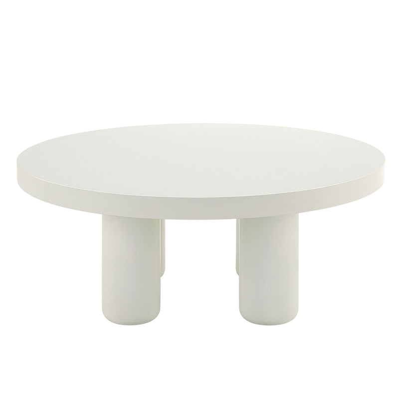 Wood Round Coffee Table - White