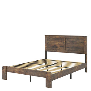 Bed Frame King Size, Wood Platform Bed Frame , Noise Free,No Box Spring Needed and Easy Assembly Tool,Large Under Bed Storage,Dark Brown