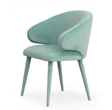 Load image into Gallery viewer, Upholstered Velvet Wing Back Dining Arm Chair - Aqua
