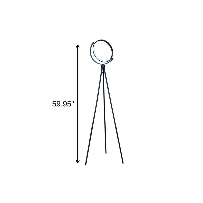 LED Tripod Floor Lamp With Black Metal Novelty Shade - Black