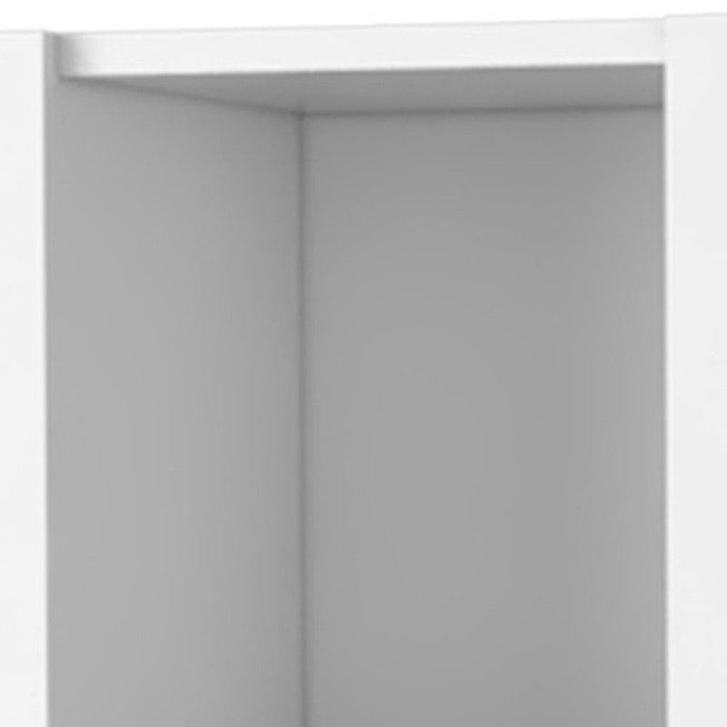 59" Wood Wall Mounted Accent Cabinet With Four Doors - White