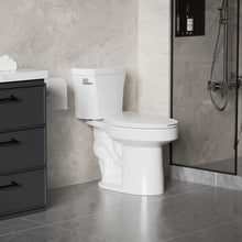 Load image into Gallery viewer, Gloss 2 Piece Toilet With 1.28 Gpf Tornado Flush, Rimless Bowl, Soft Closing Seat - Gloss White
