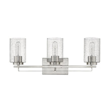 Load image into Gallery viewer, Metal And Textured Glass Three Light Wall Sconce - Silver
