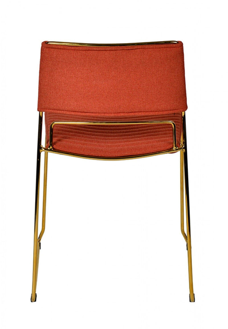 Upholstered Fabric Dining Chairs (Set of 2) - Salmon