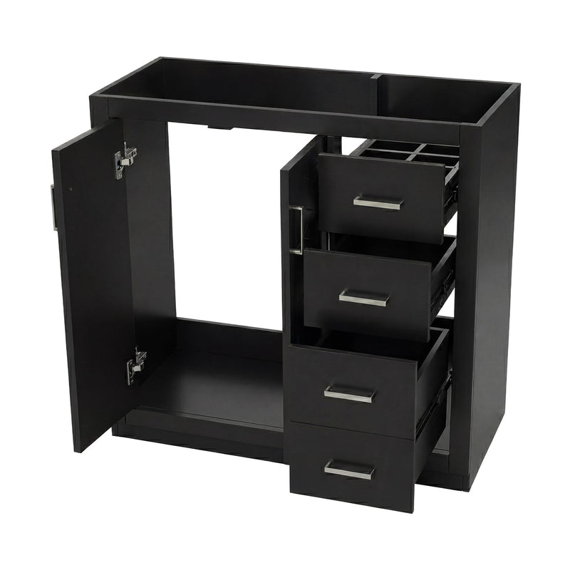 Retro Style Bathroom Vanity, 3 Drawers & Soft Closing Doors