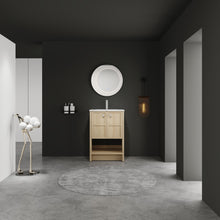 Load image into Gallery viewer, Modern Freestanding Bathroom Vanity With Ceramic Sink And Soft Closing Doors
