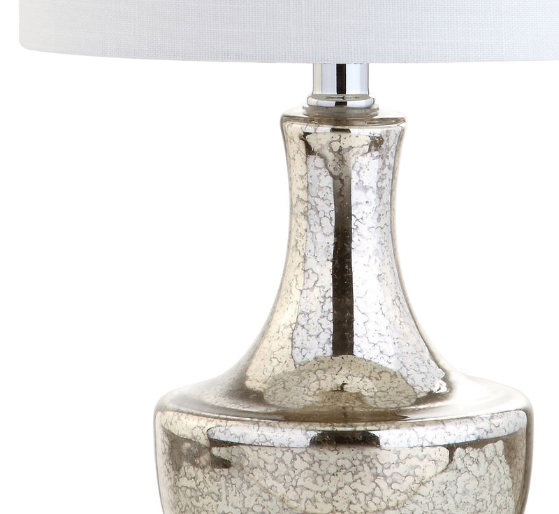 20" Novelty Bedside Lamp With Drum Shade - Silver