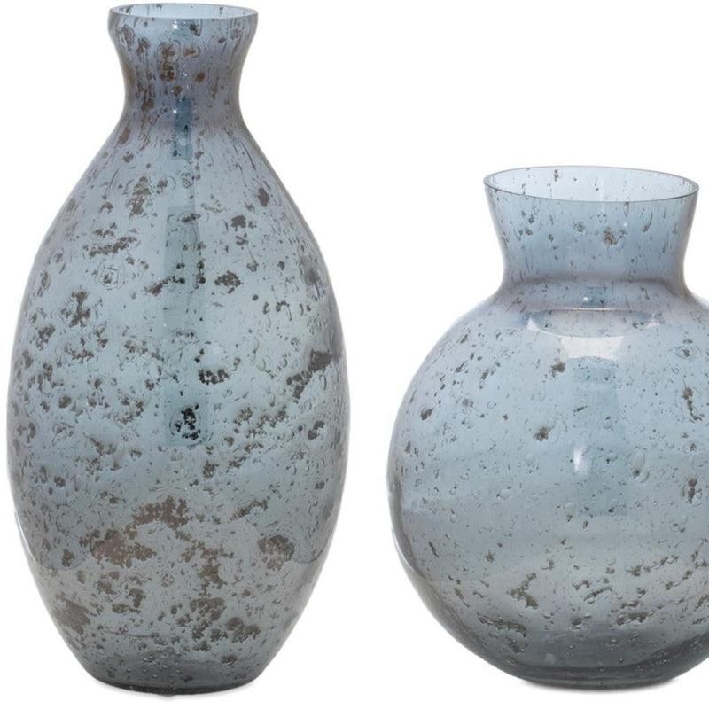 Seeded Table Vases (Set of 3) - Blue / Gray
