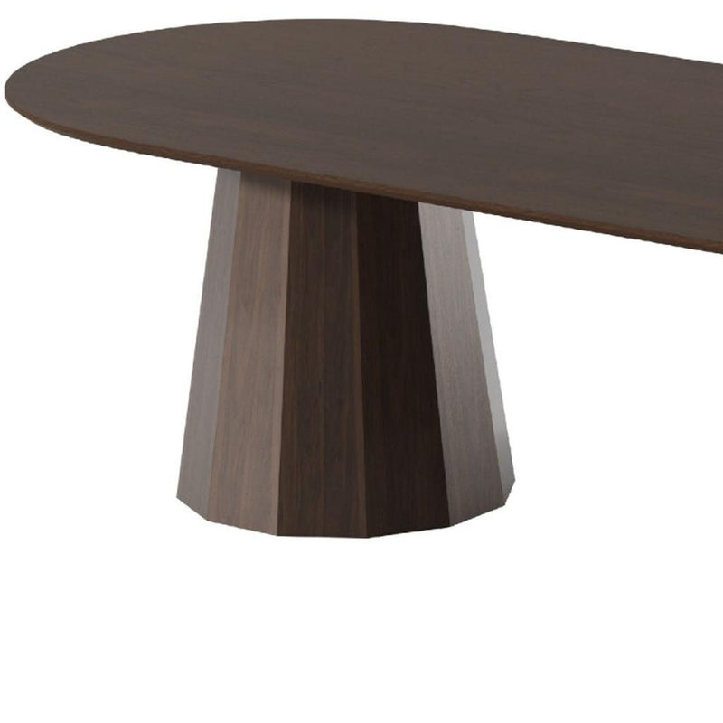 86" Wood Double Pedestal Base Oval Dining Table - Walnut