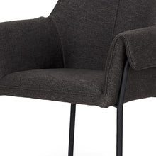 Load image into Gallery viewer, Upholstered Fabric Dining Arm Chair - Black / Gray
