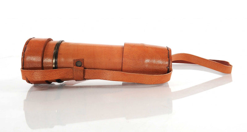 Leather Handheld Telescope - Rust / Brass