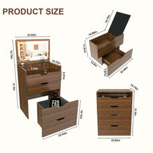 Load image into Gallery viewer, Vanity Desk With Lighted Mirror &amp; Stool
