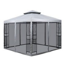 Load image into Gallery viewer, 10&#39; x 10&#39; Patio Gazebo with Mosquito Net and Corner Shelves, Light Gray
