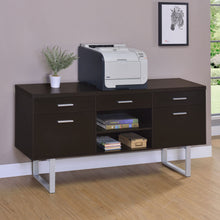Load image into Gallery viewer, 5 Drawer Credenza With Open Shelving - Cappuccino
