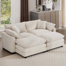Load image into Gallery viewer, Modern Oversized Modular Cushion Sofa With Ottoman, Low Back, Deep Seating Sofa Set
