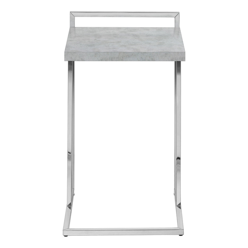 Wood And Metal End Table - Gray / Silver