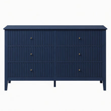 Load image into Gallery viewer, Modern 6 Drawer Fluted Dresser
