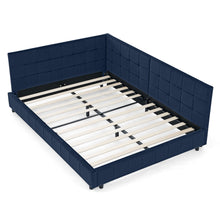 Load image into Gallery viewer, Mid-Century Storage Upholstered Tufted Bed Frame With Backrest And Armrests
