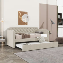 Load image into Gallery viewer, Upholstered Daybed With Trundle And USB Charging Design
