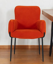 Load image into Gallery viewer, Upholstered Fabric Dining Arm Chair - Orange
