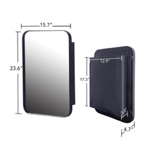 Load image into Gallery viewer, Recessed Metal Framed Medicine Cabinet With Mirror And Adjustable Shelves Wall Mirror With Storage For Bathroom
