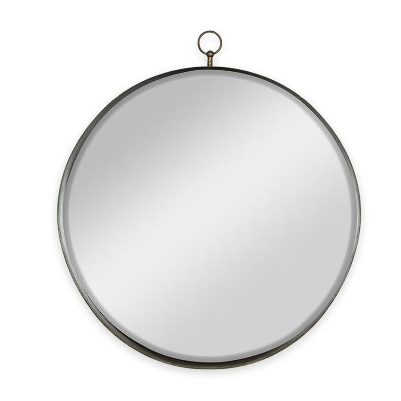 34" Round Iron Framed Accent Mirror - Gold