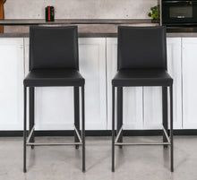Load image into Gallery viewer, Low Back Counter Height Bar Chairs (Set of 2) - Black
