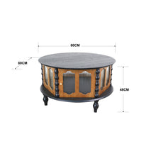 Load image into Gallery viewer, Round 3 Door Storage Coffee Table For Living Room
