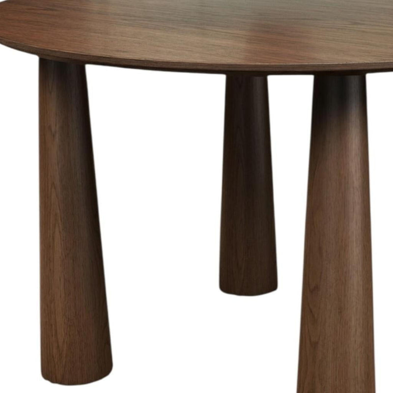 45" Wood Round Top Dining Table - Walnut