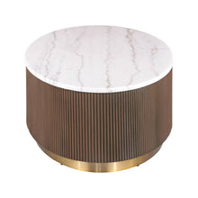 Load image into Gallery viewer, 3 Piece Table Set Round Cocktail Table And 2 Round End Tables - Brown / Gold / White
