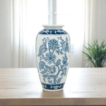 Load image into Gallery viewer, Floral Porcelain Urn Vase - Light Blue / White
