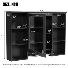 Load image into Gallery viewer, 3 In 1 Modern Bathroom Mirror Cabinet With Adjustable Shelf, Soft Close Door, High Definition Mirror &amp; Towel Bar
