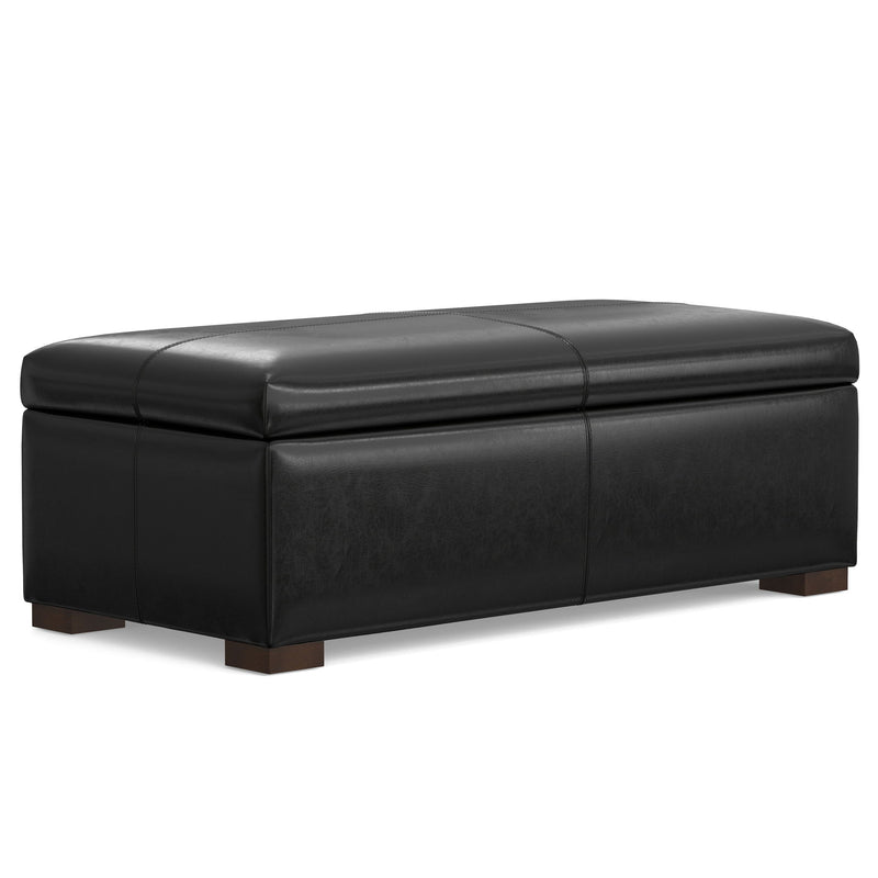 48" Upholstery Storage Ottoman - Walnut / Black