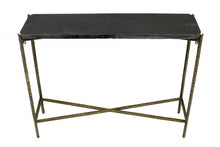 Load image into Gallery viewer, 32" Stone Frame Console Table - Black And Gold

