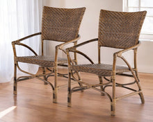 Load image into Gallery viewer, Rattan Open Back Dining Arm Chairs (Set of 2) - Natural
