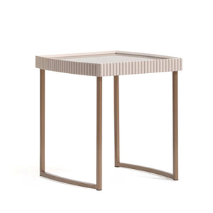 Lisbon - Side Table - Silken Cream / Bronze