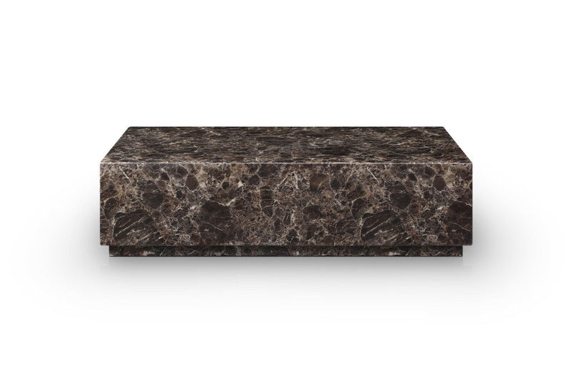 Genuine Marble Block Coffee Table - Brown