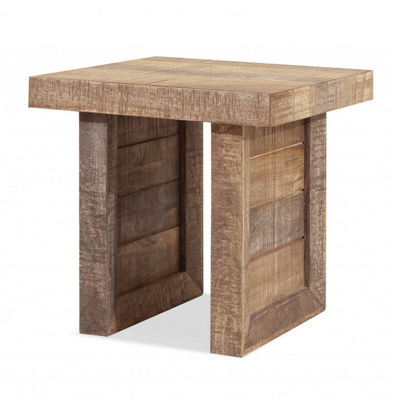 20" Solid Wood Square End Table - Brown